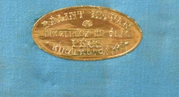 Ezüst (Ag) süteményes evőeszköz készlet kés, villa. hat személyes,  komplett, díszdobozzal. Jelzette...