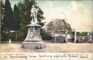 1903 Corfu, Corfou, Kerkyra; Monument Schulenburg / statue (EK)