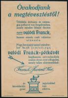 "Franck-kal főzött kávé jóízű" - Franck kávé reklámlap