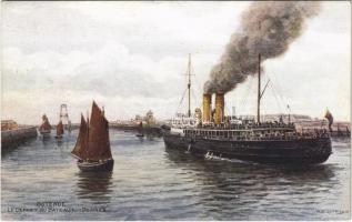Oostende, Ostende; Le Départ du Bateau pour Douvres / steamship, boats s: A. R. Quinton