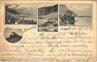 1894 (Vorläufer!!!) Clarens Montreux, Territet-Glion funicular railway, Chillon, Chatelard. Art Nouveau (EK)