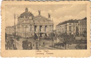 Lviv, Lwów, Lemberg; Teatr / Theater / theatre, tram (EK)