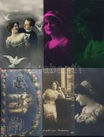 Hölgyek, párok 6 db romantikus képeslap