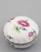 Herendi porcelán virágmintás bonbonniere, jelzett, kézzel festett, hibátlan, 4x7 cm