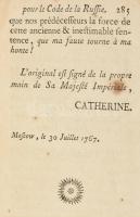 Instructions. Adressées par sa Majesté l'Impératrice de toutes les Russies a la Commision établ...