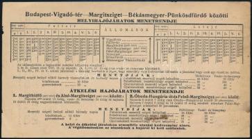 1936 M.F.T.R. (Magyar Királyi Folyam- és Tengerhajózási Rt.) személyhajójáratok menetrendje