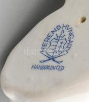 Herendi nyúlpár, kézzel festett, jelzett, hibátlan, m: 9 cm