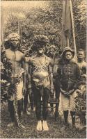 Kisangani, Stanleyville; Ecole des Freres Maristes, Le chef Mzinga (Lokele) avec ses kapitas / Congolese chief