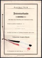 1936 Deutsches Reich által kiadott szabadalmi okmányok Otto Maier (Budapest) részére, német nyelven, 2 db