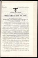 1936 Deutsches Reich által kiadott szabadalmi okmányok Otto Maier  (Budapest) részére, német nyelven...
