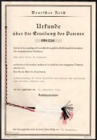 1936 Deutsches Reich által kiadott szabadalmi okmányok Otto Maier  (Budapest) részére, német nyelven...