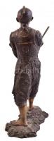 Japán bo-jutsu botvívó harcos. Bronz szobor. Jelzés nélkül. / Japanese bo-jutsu fighter. Bronze. Wit...