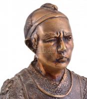 Japán bo-jutsu botvívó harcos. Bronz szobor. Jelzés nélkül. / Japanese bo-jutsu fighter. Bronze. Wit...