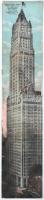 1920 New York, Woolworth Building, tram. 3-tiled folding panoramacard (fa)