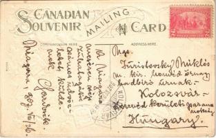 1907 Horseshoe Falls from Canadian Park, Niagara Falls. Border of Ontario, Canada, and New York, Uni...