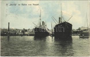 1912 Napoli, Naples, Neapel; D. "Berlin" im Hafen. Norddeutscher Lloyd / German ocean liner steamship, port