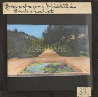 1929 Barcelonai Világkiállításon készült üvegdiák, 69 db üvegdia, köztük magyar vonatkozásúakkal is,...