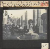 1929 Barcelonai Világkiállításon készült üvegdiák, 69 db üvegdia, köztük magyar vonatkozásúakkal is,...