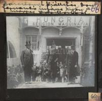 1929 Barcelonai Világkiállításon készült üvegdiák, 69 db üvegdia, köztük magyar vonatkozásúakkal is,...