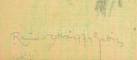 Rainerné Istvánffy Gabriella (1875-1964): Cica. Vegyes technika, papír. Jelzett. Üvegezett, sérült f...