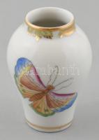 Herendi Viktória mintás vázácska. Kézzel festett, jelzett, hibátlan. m: 6,5 cm