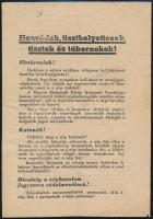 1956. október "Honvédek, tiszthelyettesek, tisztek és tábornokok!...Nagy Imre elvtárs új kormányt alakított" röplap