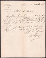 1872 Pest, Magyar Királyi Államvasutak fejléces levélpapírjára írt levél