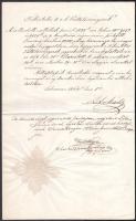 1864 Selmecbánya, a város főjegyzője által aláírt levél hozomány ügyében