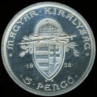 1938. 5P Ag "Szt.István" T:2