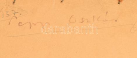 Papp Oszkár (1925-2011): Csoport. Zománcfesték, olaj, karton, jelzett a hátoldalán. Fa keretben, 61×...