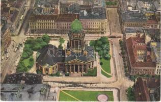 Berlin, Französischer Dom. Farbige Fliegeraufnahme / cathedral, tram, aerial view (EK)