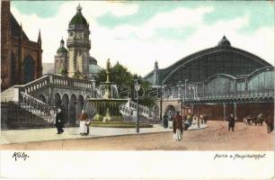 Köln, Cologne; Partie a. Hauptbahnhof / railway station. Heliocolorkarte von Ottmar Zieher 4643. (from postcard booklet) (EK)