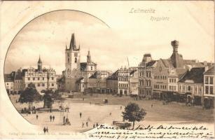 1900 Litomerice, Leitmeritz; Ringplatz / square, shops (EK)