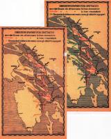 Olaszország: 2 színes fénymásolat, az I. világháború osztrák-olasz frontvonalairól