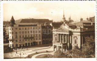 1938 Brno, Brünn; Mestské divadlo / Stadttheater / theatre, shops, automobile