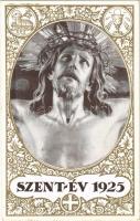 1925 Szent Év, Jézus a kereszten. Hátoldalon Új Nemzedék hetilap reklámja / Jesus Christ on the Cross. Anno Santo 1925, Jubilee s: Tábor