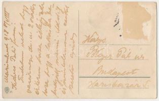 1918 Gruss aus dem Moorbad / fat man in the mud bath, mud spa, humour s: Arthur Thiele (Rb)