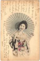 1906 Japanese Geisha lady (worn corners)