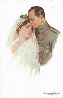 Kriegsgetraut! / WWI German military art postcard, married soldier. G.V.D. No. 4247.