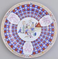 Herendi OSullivan (OS) mintás porcelán tál, kézzel festett, jelzett, hibátlan / Hand painted porcelain with Chinese pattern d:28 cm