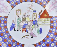 Herendi O'Sullivan (OS) mintás porcelán tál, kézzel festett, jelzett, hibátlan / Hand painted p...