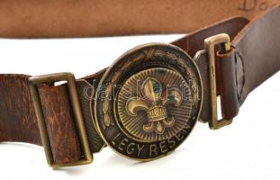 Háború előtti cserkész tiszti tábori sapka és derékszíj / Pre-war boy scout officer hat and belt