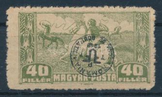 Debrecen II. 1919 40f fordított felülnyomással / inverted overprint Signed: Bodor