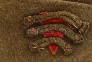 cca 1944 II. Világháborús magyar szemernyős tábori sapka, hadbíró ezredes (bordó bársony topán), ran...