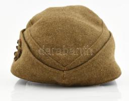 cca 1944 II. Világháborús magyar szemernyős tábori sapka, hadbíró ezredes (bordó bársony topán), ran...