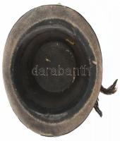 1911 M magyar csendőr kalap bőr és nemez Királyért és Hazáért feliratú réz sapkajelvénnyel, kakastol...