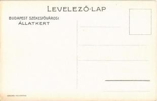 Budapest Székesfővárosi Állatkert reklámlapja / Budapest zoo advertisement art postcard