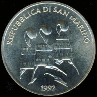 San Marino 1992. 1000L Ag "Olimpia-Atlétika" T:1 Tanúsítvánnyal!