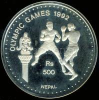 Nepál 1992. 500R Ag "Olimpia-boksz" T:PP Tanúsítvánnyal!