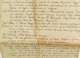 cca 1833 Országgyűlési jegyzőkönyv részlete, benne a Főrendiház vallási ügyekről szóló vitával, benn...